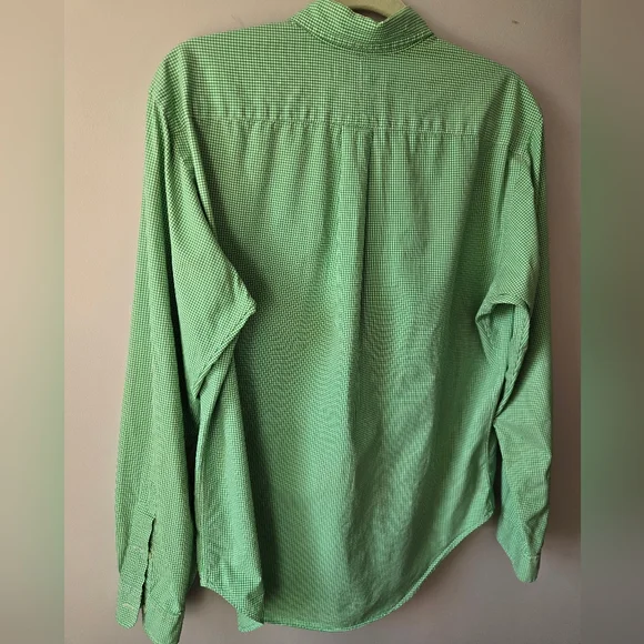 Polo Ralph Lauren Green Gingham Button Down Shirt - Classic Fit - Men's Medium - Picture 5 of 10